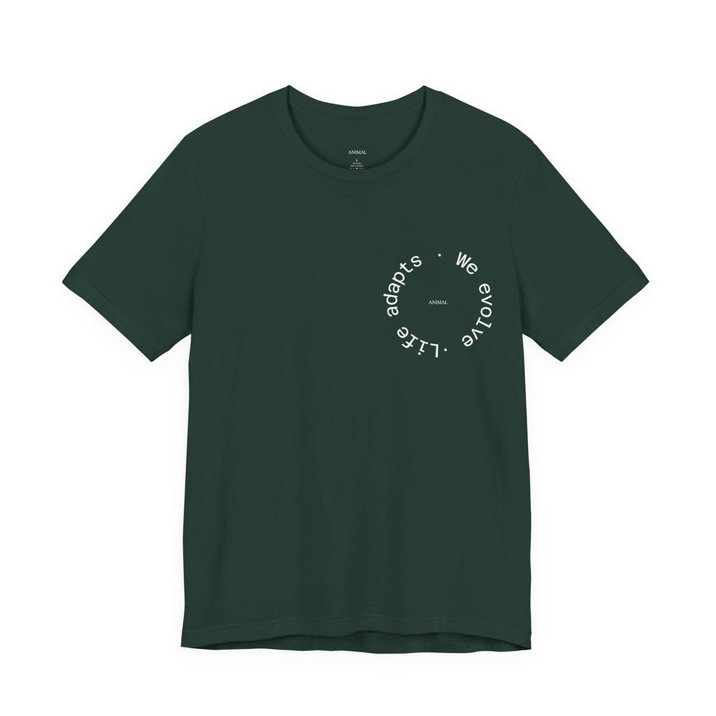 We Evolve, Life Adapts | Evolution Line | Darwin | Unisex Spiral T-Shirt