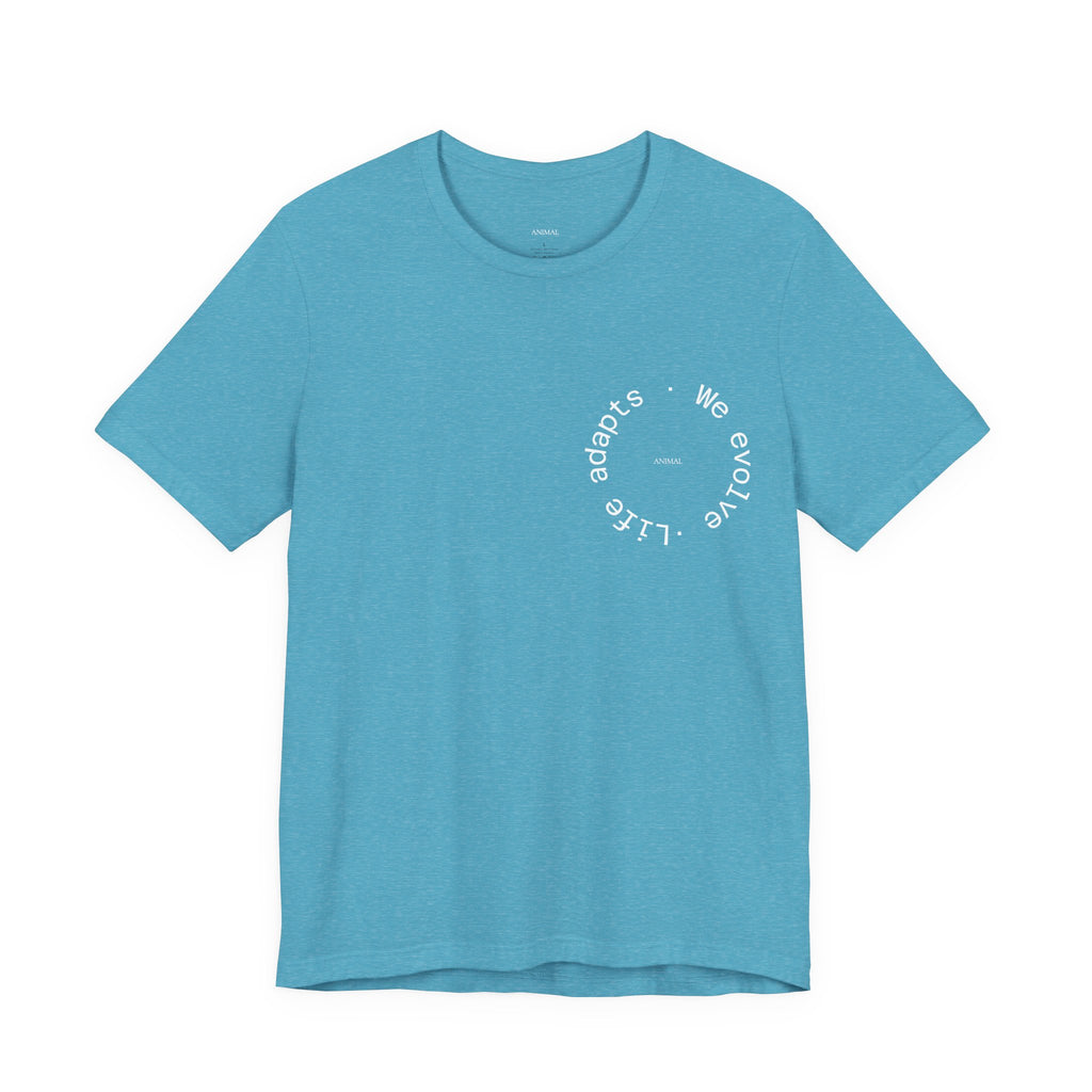 We Evolve, Life Adapts | Evolution Line | Darwin | Unisex Spiral T-Shirt