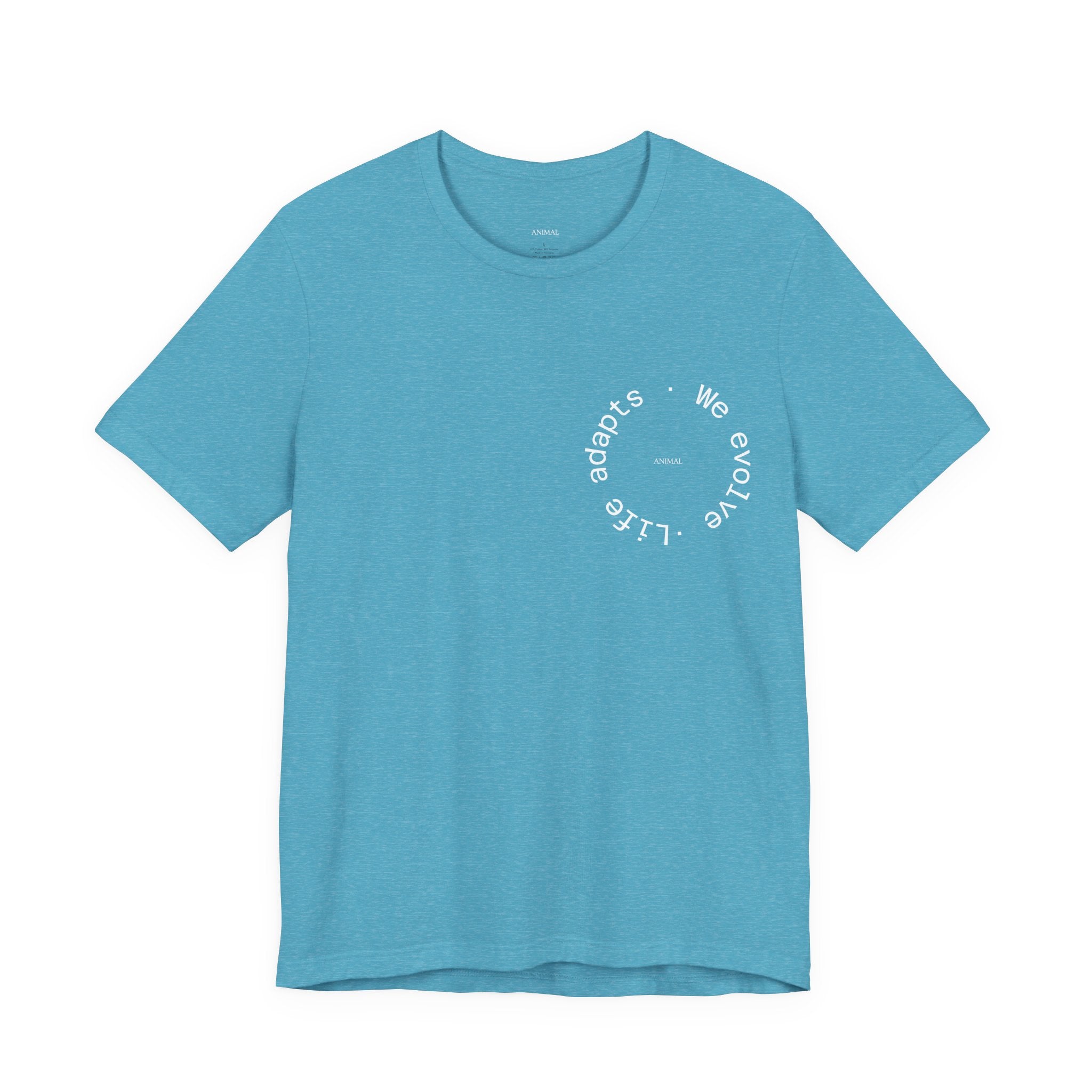 We Evolve, Life Adapts | Evolution Line | Darwin | Unisex Spiral T-Shirt