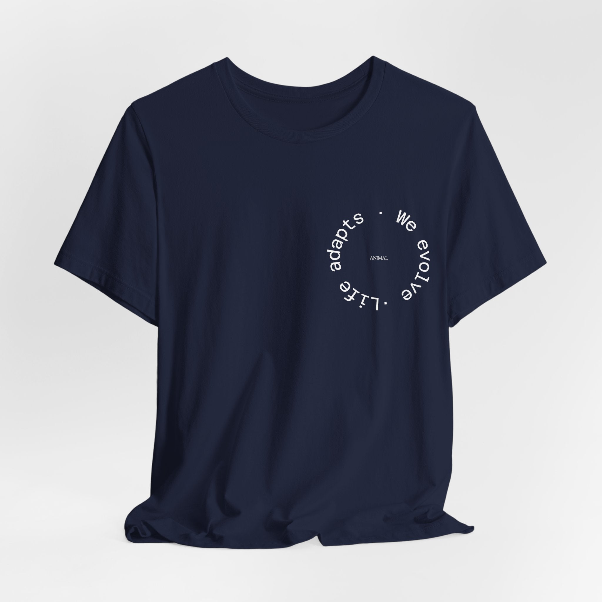 We Evolve, Life Adapts | Evolution Line | Darwin | Unisex Spiral T-Shirt