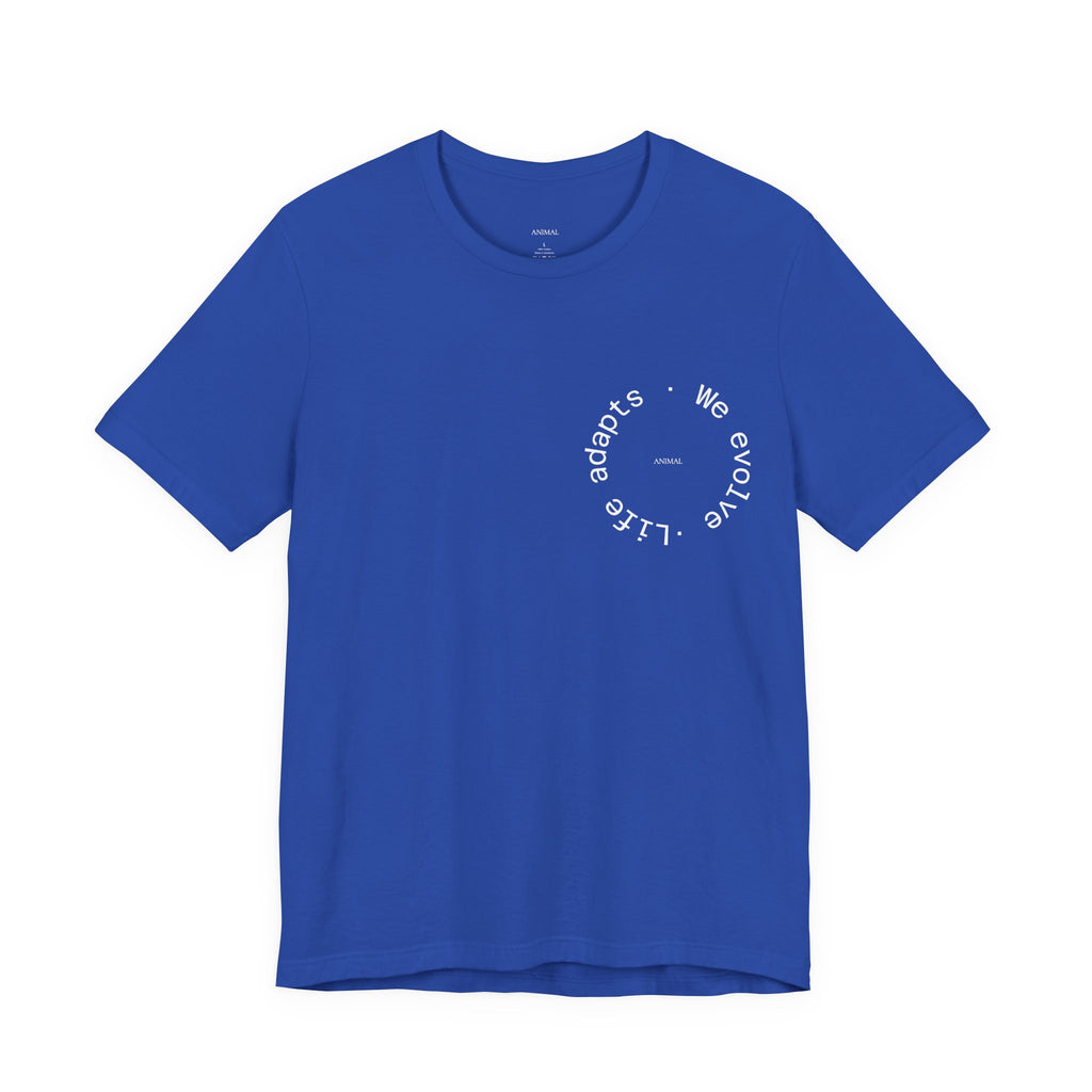 We Evolve, Life Adapts | Evolution Line | Darwin | Unisex Spiral T-Shirt