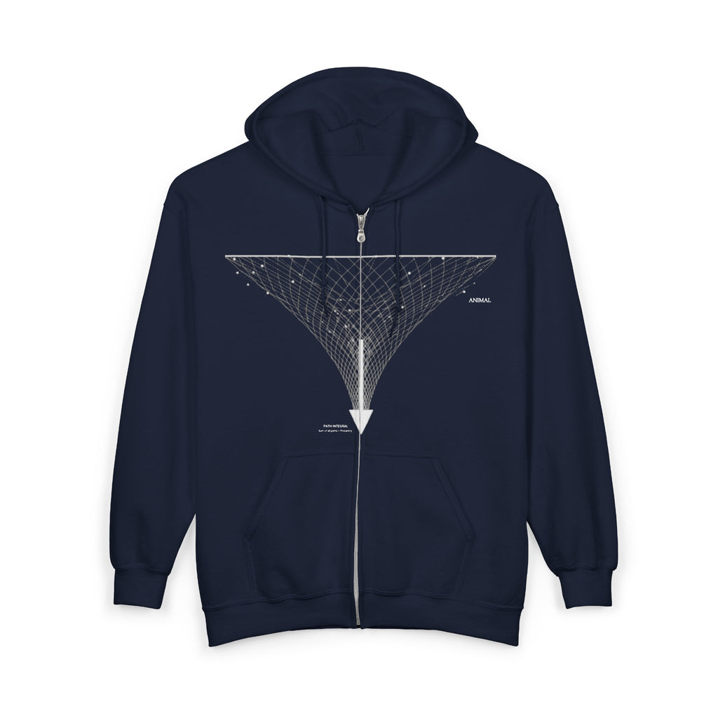 Quantum Summation | Cosmos Line | Richard Feynman| Unisex Full Zip Hooded Sweatshirt