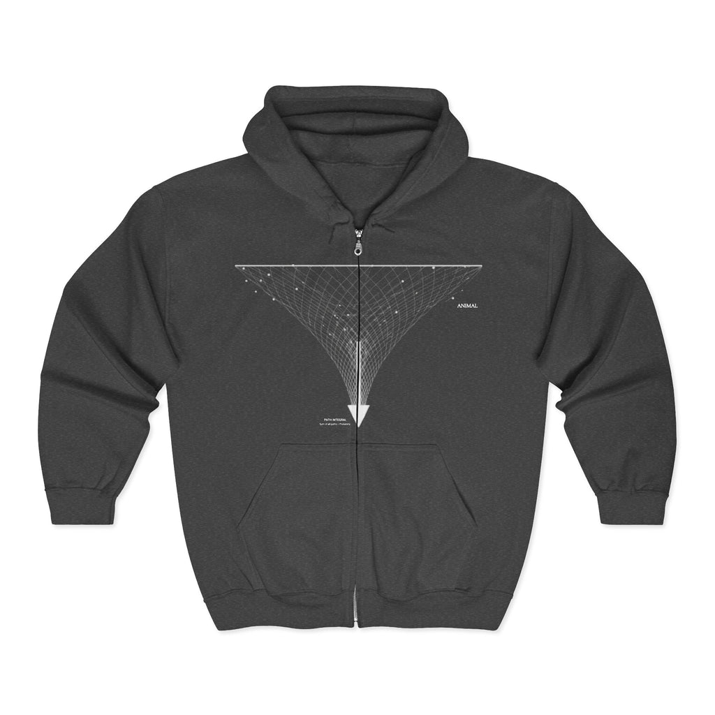 Quantum Summation | Cosmos Line | Richard Feynman| Unisex Full Zip Hooded Sweatshirt