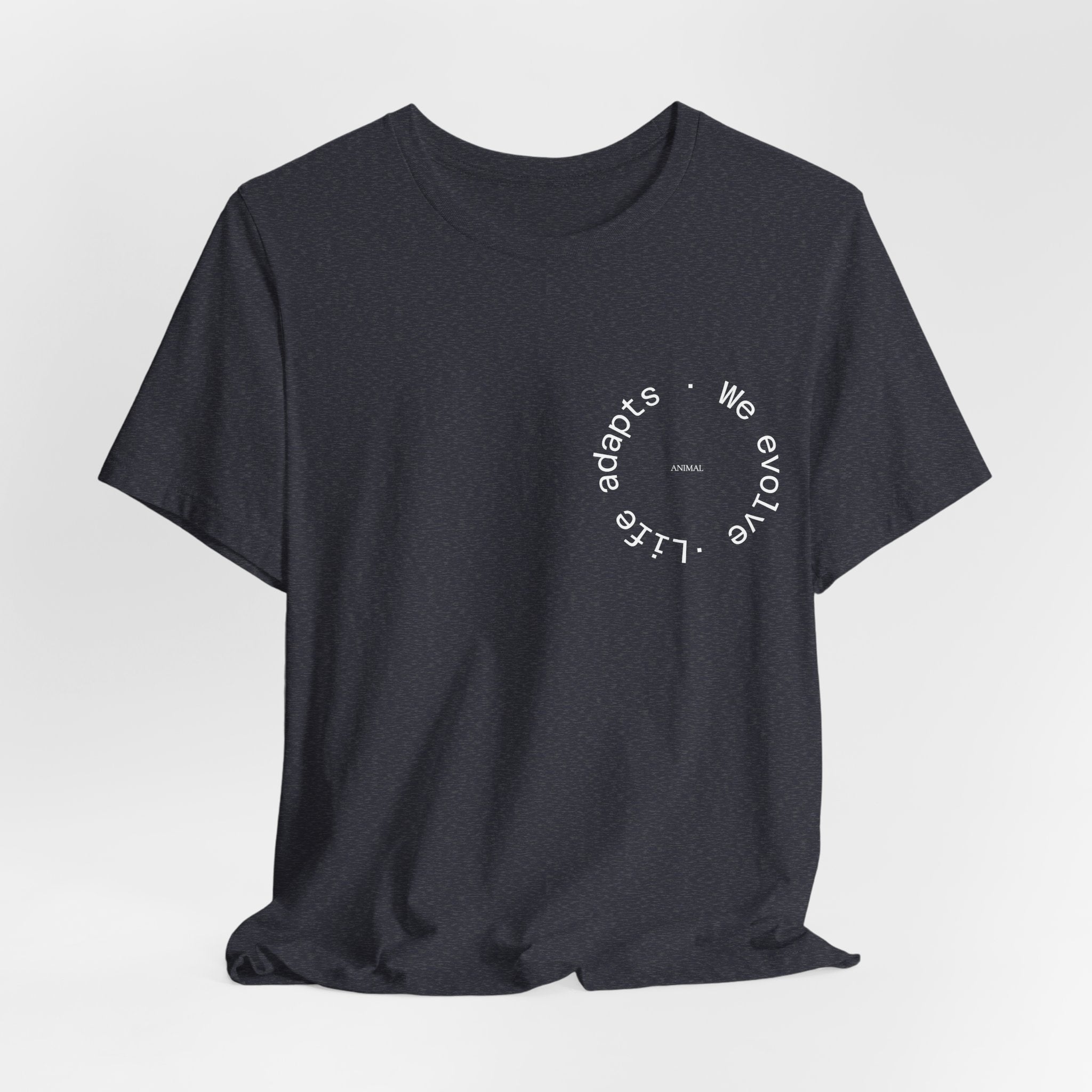 We Evolve, Life Adapts | Evolution Line | Darwin | Unisex Spiral T-Shirt