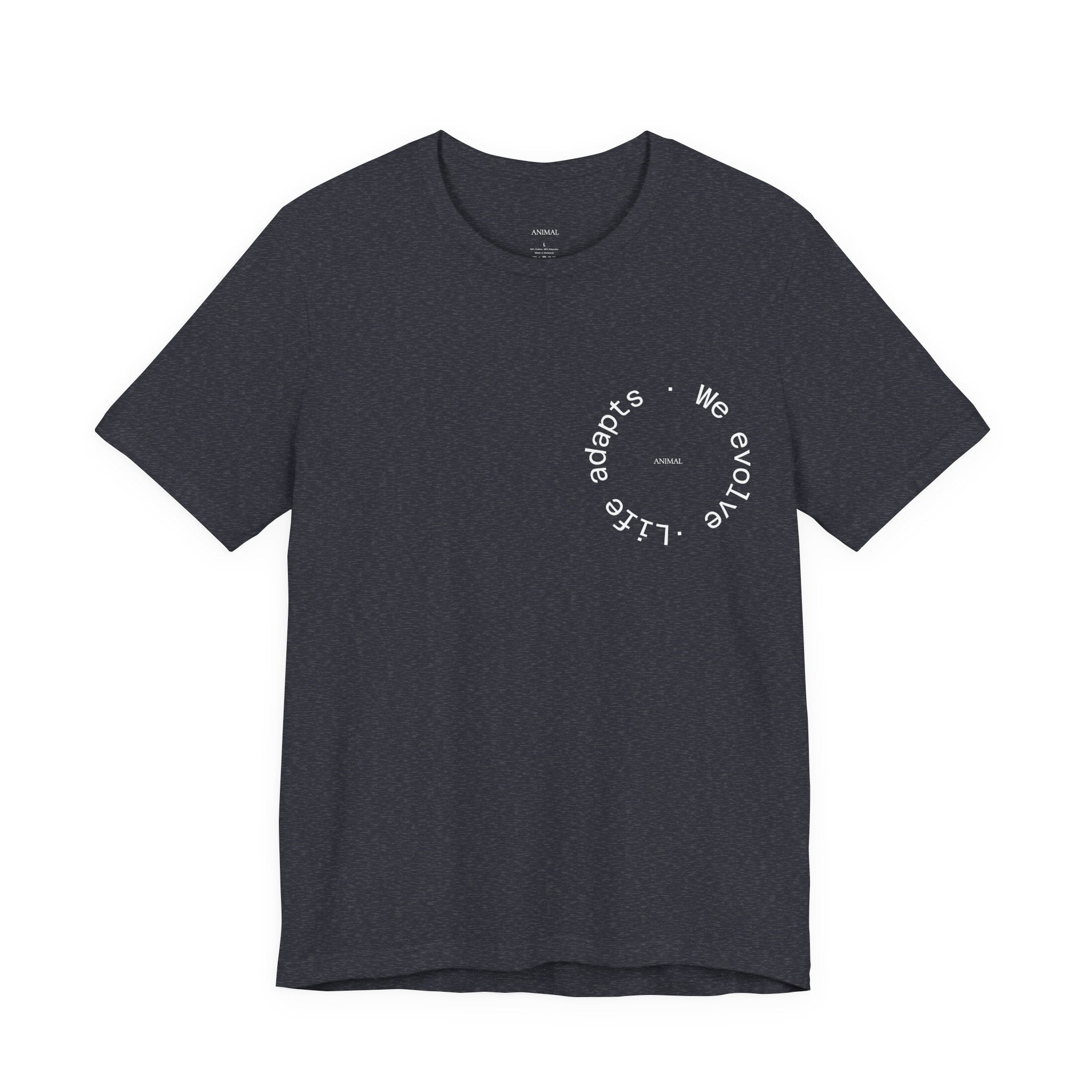 We Evolve, Life Adapts | Evolution Line | Darwin | Unisex Spiral T-Shirt