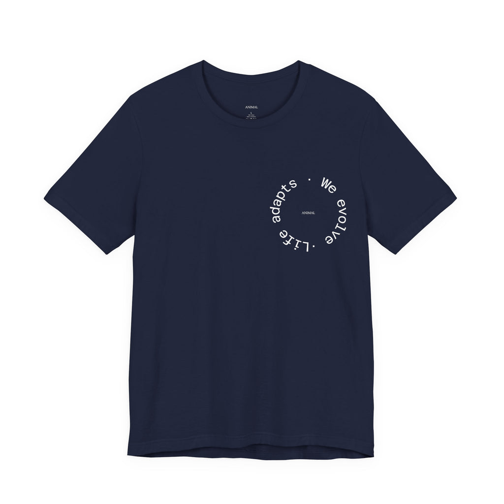 We Evolve, Life Adapts | Evolution Line | Darwin | Unisex Spiral T-Shirt