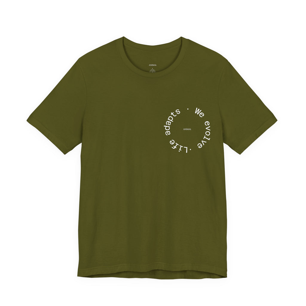 We Evolve, Life Adapts | Evolution Line | Darwin | Unisex Spiral T-Shirt