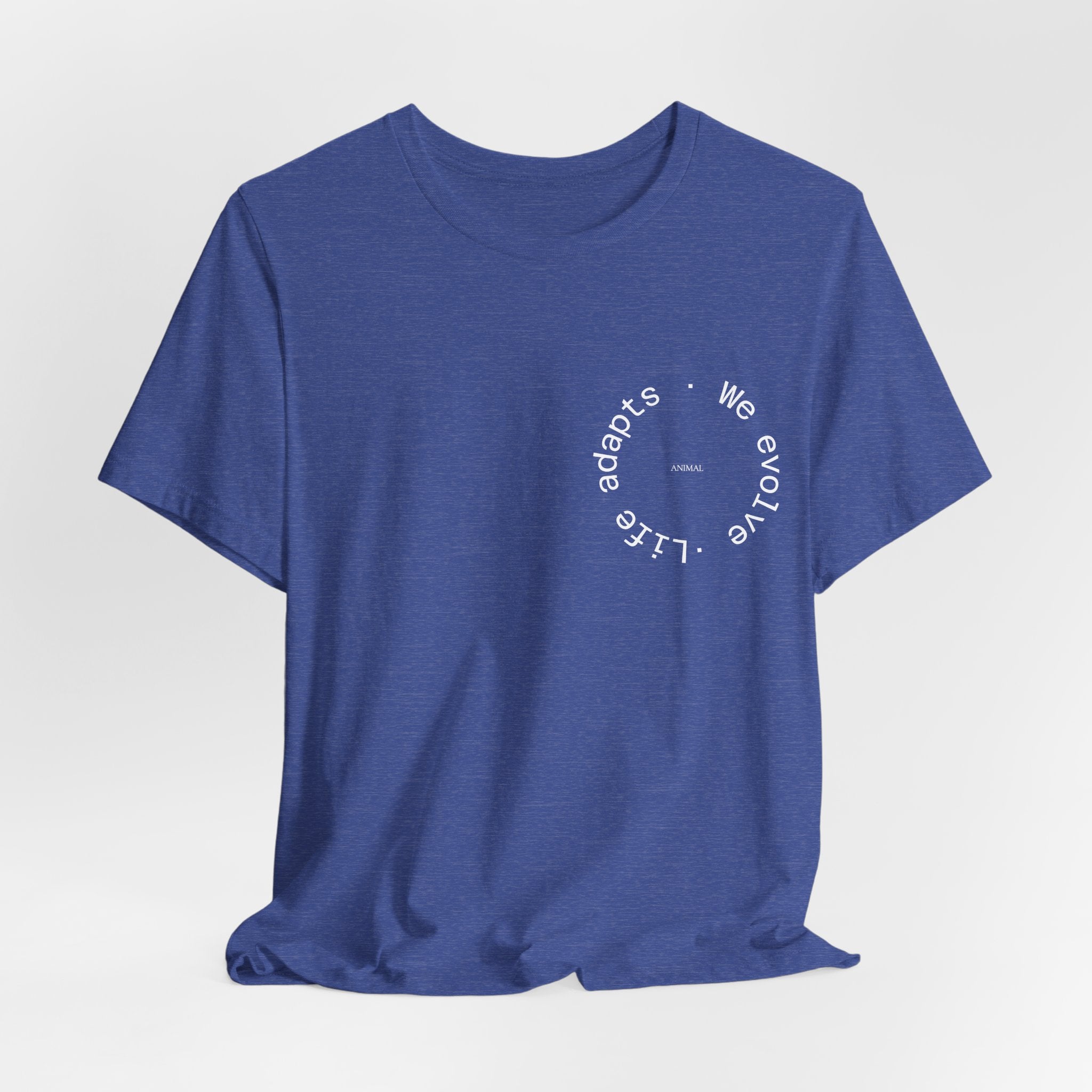 We Evolve, Life Adapts | Evolution Line | Darwin | Unisex Spiral T-Shirt