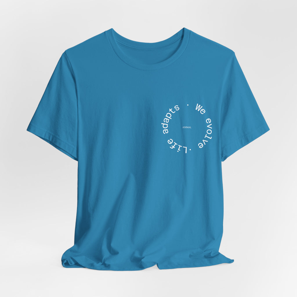 We Evolve, Life Adapts | Evolution Line | Darwin | Unisex Spiral T-Shirt