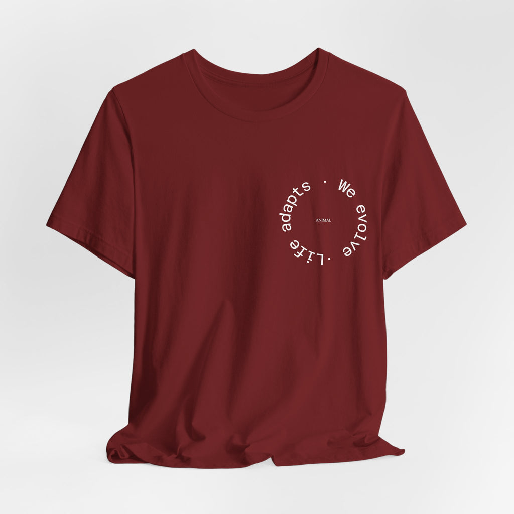 We Evolve, Life Adapts | Evolution Line | Darwin | Unisex Spiral T-Shirt