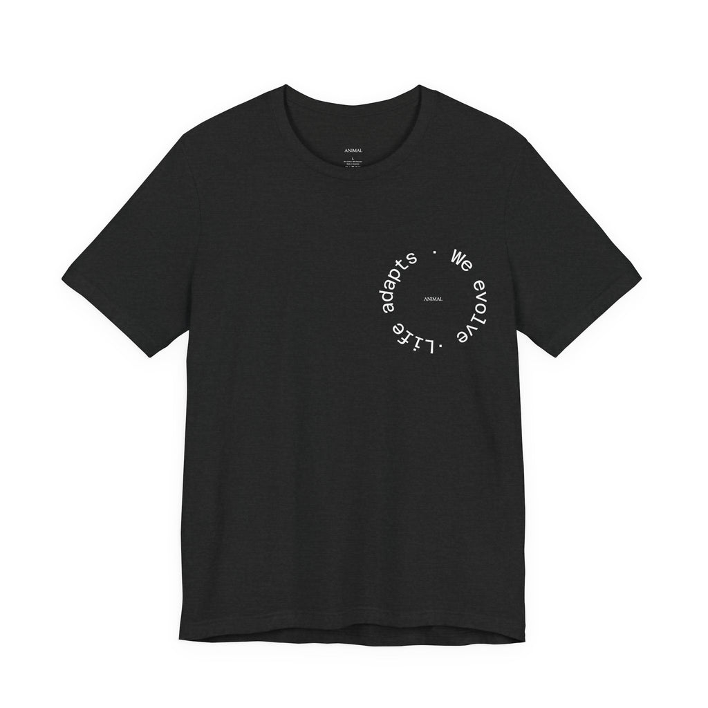We Evolve, Life Adapts | Evolution Line | Darwin | Unisex Spiral T-Shirt