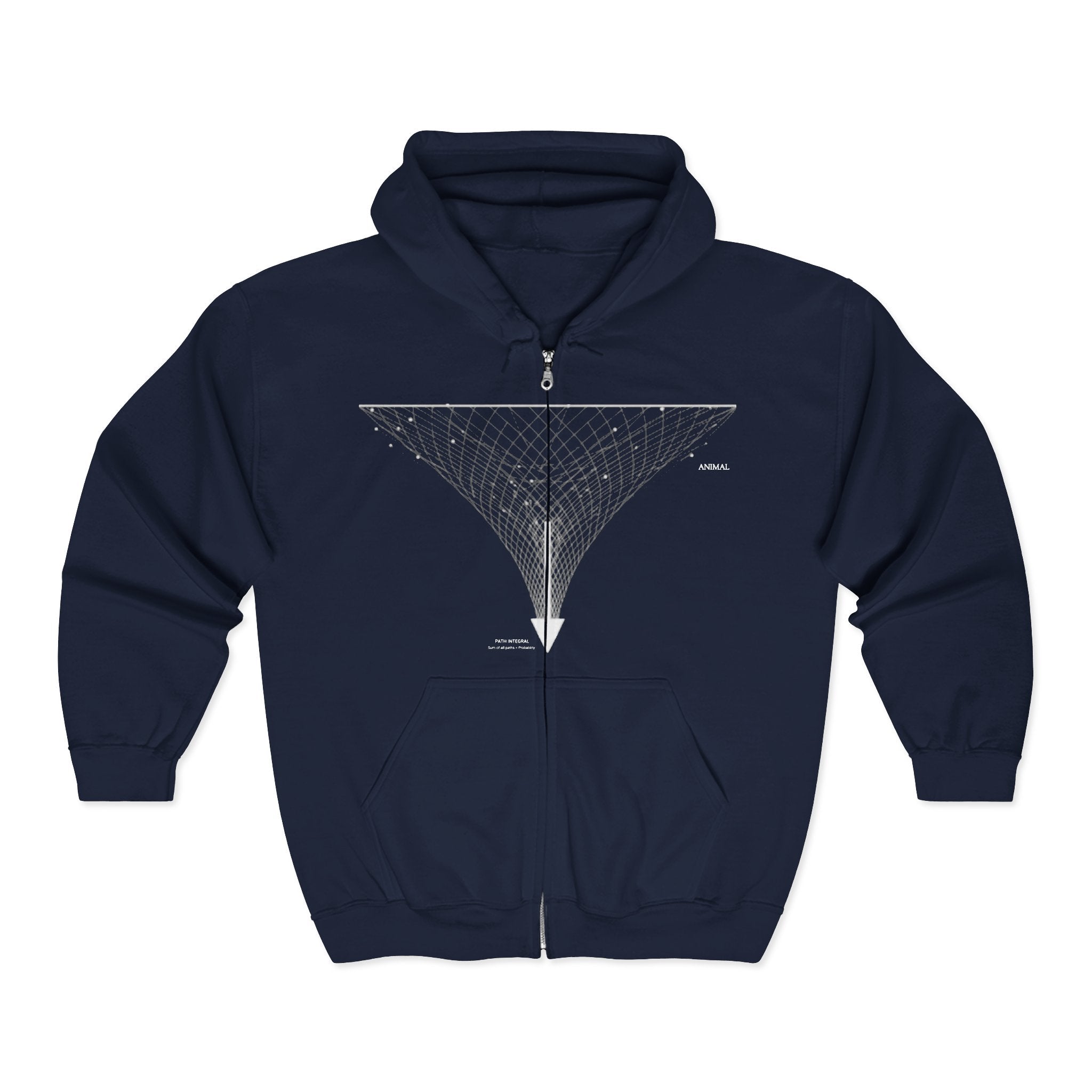 Quantum Summation | Cosmos Line | Richard Feynman| Unisex Full Zip Hooded Sweatshirt