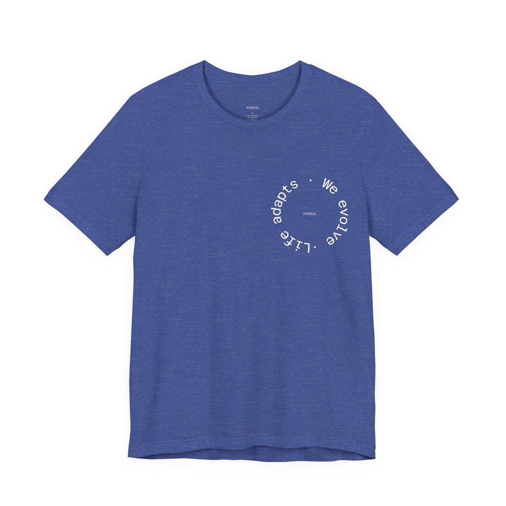 We Evolve, Life Adapts | Evolution Line | Darwin | Unisex Spiral T-Shirt