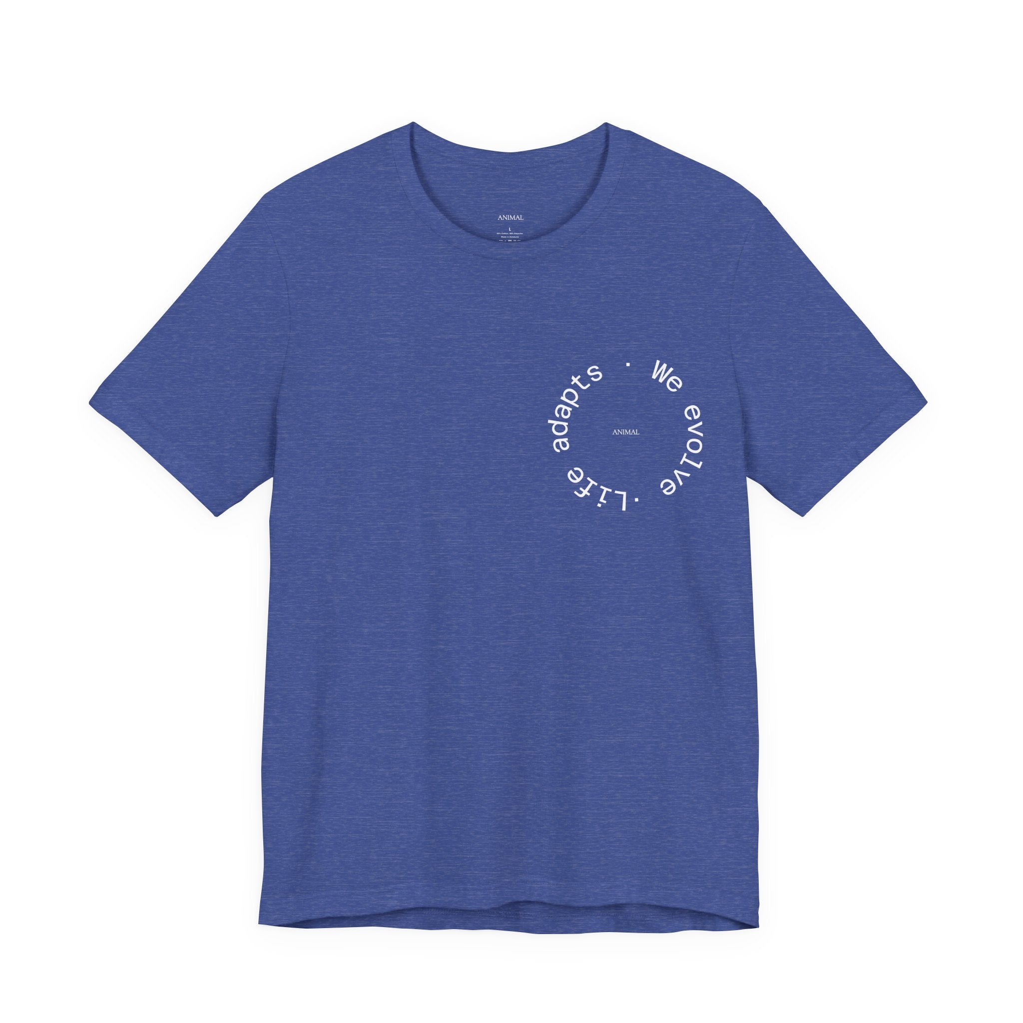 We Evolve, Life Adapts | Evolution Line | Darwin | Unisex Spiral T-Shirt